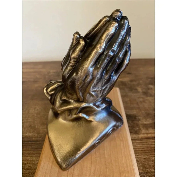 Religious Decor Praying Hands Weighted Bookend Decor Centerpiece - Picture 6 of 7